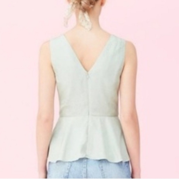 Rebecca Taylor Jacquard Twist Tank Top in Mint - Picture 2 of 15